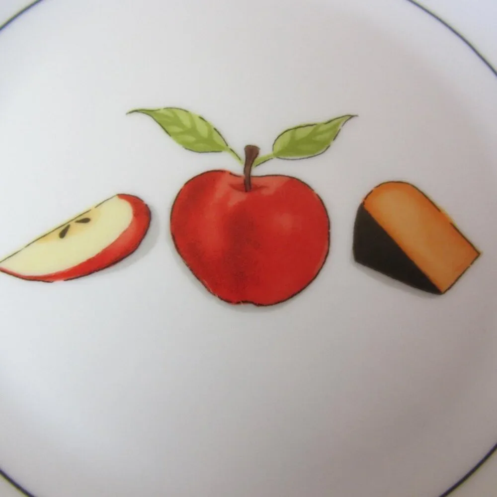 3 for $24 crate & barrel nancy green fruit fromage appetizer plate apple (W3971)
